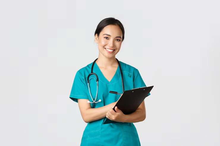 Nursing students in clinical training