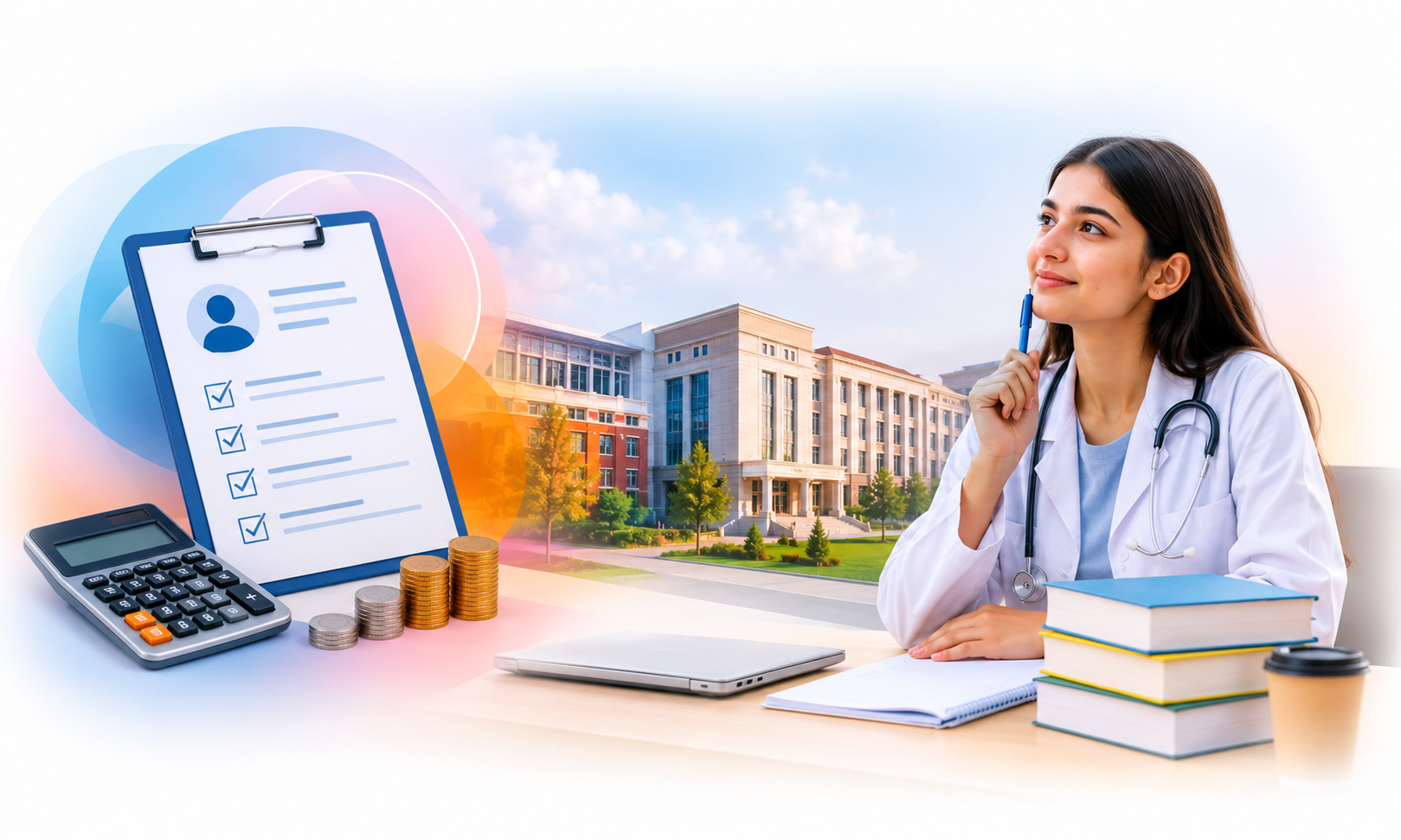 AI illustration of MBBS profile and budget counselling